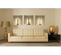 Ambiance Sticker Muraux, 3D Effet Vinyle Adhésifs Muraux, Peintures Murales Décoration Murale pour Chambre à Coucher, Cuisine, Bureau - Africaines - Lot de 3 Pièces de 30 x 30 cm