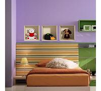Ambiance Sticker Muraux Design, 3D Jouets Ourson, Hérisson et Chien Effet Vinyle Adhésifs Muraux, Peintures Murales Décoration Murale pour Chambre à Coucher, Cuisine