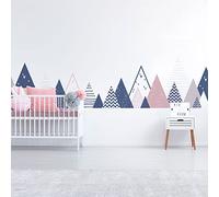 Ambiance Sticker muraux Enfants - Décoration Chambre bébé - Autocollant Sticker Mural géant Enfant Montagnes scandinaves Arika - 60x100cm