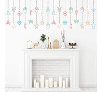 Ambiance Sticker Noël Merry Christmas Autocollants Stickers Adhésifs Noël Décoration Fêtes pour Chambre et Salon Guirlande - H30 x L95 cm