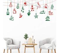 Ambiance Sticker Noël Merry Christmas Autocollants Stickers Adhésifs Noël Décoration Fêtes pour Chambre et Salon Guirlande de Noël Féerique - H50 x L120 cm