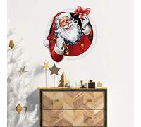 Ambiance Sticker Noël Merry Christmas Autocollants Stickers Adhésifs Noël Décoration Fêtes pour Chambre et Salon Père Noël Design - H115 x L110 cm