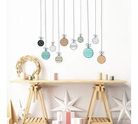 Ambiance Sticker Noël Merry Christmas Autocollants Stickers Adhésifs Noël Décoration Fêtes pour Chambre et Salon Guirlande Boules de Noël - H100 x L165 cm