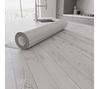 Ambiance Sticker Papier Peint Adhésif Bois Blanc et Gris 60 cm x 400 cm - Effet Bois Imperméable, Revêtement Mural Durable, Facile à Poser, Décoration Moderne pour Salon, Chambre, Cuisine et Bureau