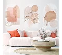 Ambiance Sticker Papier Peint intissé pré-encollé fresques géants - Arches Abstraits AQUARELLES Beiges - adhésif décorative - 150x90cm