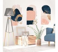 Ambiance Sticker Papier Peint intissé pré-encollé fresques géants - Arches Abstraits Roses ET Bleus - adhésif décorative - 60x90cm