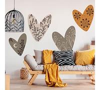 Ambiance Sticker Papier Peint intissé pré-encollé fresques géants - CŒURS Ethnique - adhésif décorative - 90x90cm