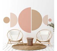 Ambiance Sticker Papier Peint intissé pré-encollé fresques géants - Design Abstrait Demi Cercles - adhésif décorative - 150x120cm