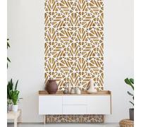 Ambiance Sticker Papier Peint Intissé Pré-encollé Rouleau Wallpaper Design Scandinave Blanc et Bois Adhésif Décorative - 1 Roulle de H300 x L60 cm