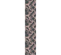 Ambiance Sticker Papier Peint Intissé Pré-encollé Rouleau Wallpaper Gris Rose Cercles Adhésif Décorative - 1 Roulle de H300 x L60 cm