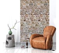 Ambiance Sticker Papier Peint Intissé Pré-encollé Rouleau Wallpaper Mur en Pierre Naturelle Adhésif Décorative - 1 Roulle de H300 x L60 cm
