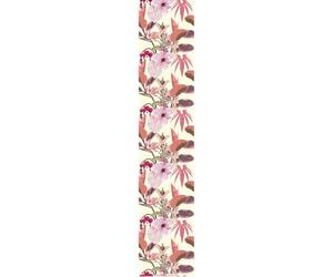 Ambiance Sticker Papier Peint Intissé Pré-encollé Rouleau Wallpaper Tropical Orchidées Fleurs et Feuilles Exotiques Adhésif Décorative - 1 Roulle de H300 x L60 cm