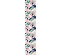 Ambiance Sticker Papier Peint Intissé Pré-encollé Rouleau Wallpaper Tropical Rose et Bleu Marin Adhésif Décorative - 1 Roulle de H300 x L60 cm