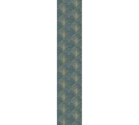 Ambiance Sticker Papier Peint Intissé Pré-encollé Rouleau Wallpaper Vert Gris Feuilles Géométriques Adhésif Décorative - 1 Roulle de H300 x L60 cm