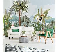 Ambiance Sticker Papier Peint panoramique Jungle préencollé Oasis Tropical H 250 x L 360 cm