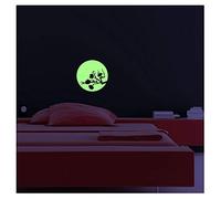 Ambiance Sticker Phosphorescent Lune avec Cerisier - 25 X 25 cm