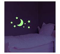 Ambiance Sticker Phosphorescent Lune et Étoiles - 35 x 35 cm