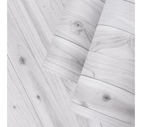 Ambiance Sticker Rouleau Adhésif au Mètre - Autocollants Revêtement Adhésif Cuisine, Meubles et Salle de Bain Bois Blanc-Gris - H60 x L30 m