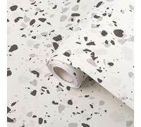 Ambiance Sticker Rouleau Adhésif Sol Terrazzo Anti-dérapant Etanche au Mètre pour Salon, Chambre et Salle à Manger - H60 cm x L4 m