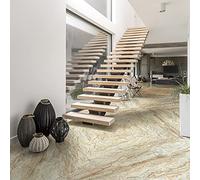 Ambiance Sticker Sol Carreaux de Ciment Azulejos avec Laminat de Protection Plastique Anti-Dérapant | Mabre Pierre Sol Résistant à l'eau - Sticker Carrelage Adhésif pour Sol - 40 x 40 cm