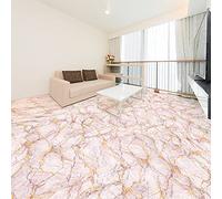 Ambiance Sticker Sol Carreaux de Ciment Azulejos avec Laminat de Protection Plastique Anti-Dérapant | Mabre Rose éclat Doré Sol Résistant à l'eau - Sticker Carrelage Adhésif pour Sol - 40 x 40 cm