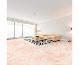 Ambiance Sticker Sol Carreaux de Ciment Azulejos avec Laminat de Protection Plastique Anti-Dérapant | Mabre Rose Sol Résistant à l'eau - Sticker Carrelage Adhésif pour Sol - 30 x 30 cm