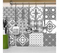 Ambiance-Sticker Stickers adhésifs carrelages scandinaves | Autocollant Carreaux de Ciment - Mosaïque carrelage Mural Salle de Bain et Cuisine - 15x15cm - 12 pièces
