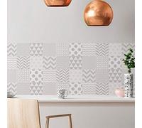 Ambiance Sticker Stickers adhésifs carrelages scandinaves | Autocollant Carreaux de Ciment - Mosaïque Mural Salle de Bain & Cuisine 15x15 cm - 9 pièces