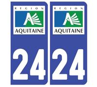 Ambiance Sticker stickers plaque immatriculation, dept. 24, 10.2 x 4.6 cm | Autocollant plastifié résistant eau et rayures, sans perçage, notice de pose incluse, usage intérieur/extérieur