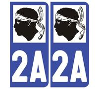 Ambiance Sticker stickers plaque immatriculation, dept. 2A, 10.2 x 4.6 cm