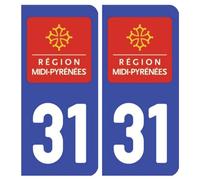 Ambiance Sticker stickers plaque immatriculation, dept. 31, 10.2 x 4.6 cm