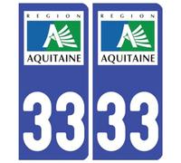 Ambiance Sticker stickers plaque immatriculation, dept. 33, 10.2 x 4.6 cm