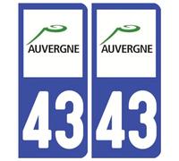 Ambiance Sticker stickers plaque immatriculation, dept. 43, 10.2 x 4.6 cm