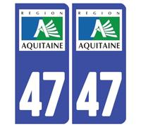 Ambiance Sticker stickers plaque immatriculation, dept. 47, 10.2 x 4.6 cm