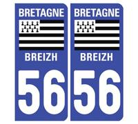 Ambiance Sticker stickers plaque immatriculation, dept. 56, 10.2 x 4.6 cm