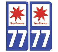 Ambiance Sticker stickers plaque immatriculation, dept. 77, 10.2 x 4.6 cm