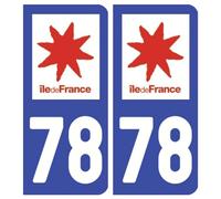 Ambiance Sticker stickers plaque immatriculation, dept. 78, 10.2 x 4.6 cm | Sticker signalétique adhésif prédécoupé, surface lisse, pose facile, impression HD, fabriqué en Belgique