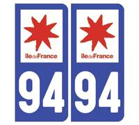 Ambiance Sticker stickers plaque immatriculation, dept. 94, 10.2 x 4.6 cm