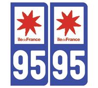Ambiance Sticker stickers plaque immatriculation, dept. 95, 10.2 x 4.6 cm