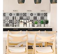 Ambiance Stickers Muraux Cuisine, Multicolore, Lot de 24, 20x20 cm