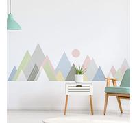 Ambiance Stickers muraux - Décoration Chambre Salon - Autocollant Sticker Mural géant Montagnes scandinaves Jura - 70X115cm