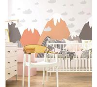Ambiance Stickers Muraux Enfants Décoration Chambre Bébé - Autocollant Sticker Mural Adhesif Géant Montagnes Scandinaves Donka - H60 x L90 cm