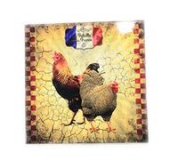 Ambiance sud - Dessous de Plat en céramique carré - Poule