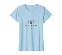 Ambiances de Maison de Vacances : Icône Cozy Retreat T-Shirt, Femme, Bleu Céleste, XXL