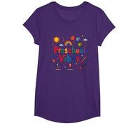 Ambiances préscolaires : Aventure d'apprentissage colorée pour Les Enfants T-Shirt, Fille, Violet, L