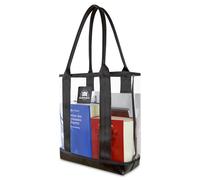 Ambibtion - Sac cabas transparent pour textes législatifs, manuels scolaires, dossiers, ordinateur portable ; sac transparent résistant pour bibliothèque, stade, aéroport, plage, transparent, m