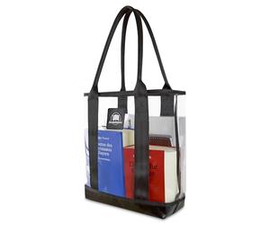 Ambibtion - Sac cabas transparent pour textes législatifs, manuels scolaires, dossiers, ordinateur portable ; sac transparent résistant pour bibliothèque, stade, aéroport, plage, transparent, m