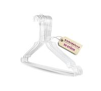 Ambideluxe | Lot de 50 cintres métalliques blancs | Cintres en métal avec revêtement en zinc et gaine en polyéthylène | Cintres métalliques peu encombrants et durables | Pour armoire, garde-robe et