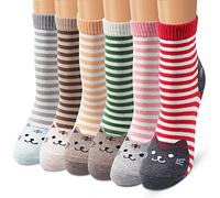 Ambielly Chaussures thermiques unisexes rayées chats Lot de 6