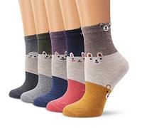 Ambielly Coton Chaussettes Thermiques Adulte Unisexe - Lot de 5 Chien Chat Lapin (Multicolor), Taille Unique